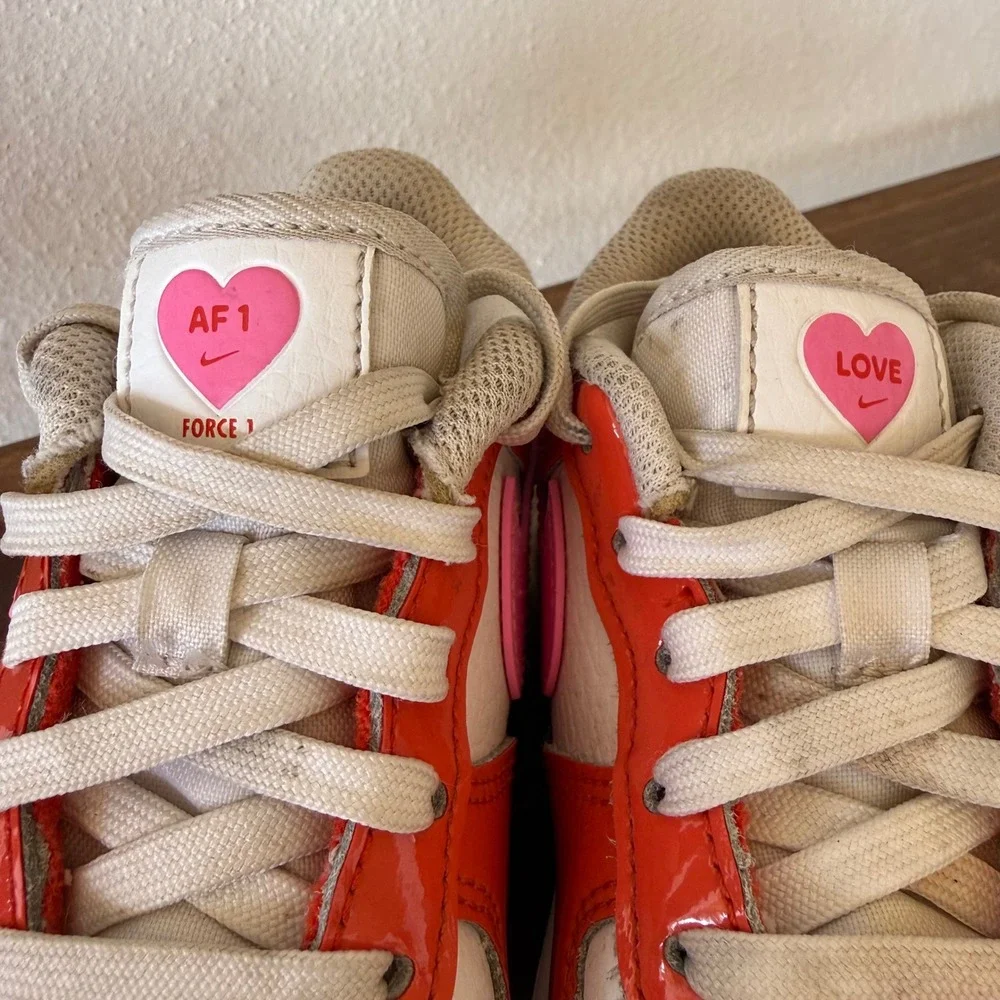 Nike Air Force 1 LV8 1 Valentines Day Kids Sneakers Pink Red FD1033-600 Size 10C